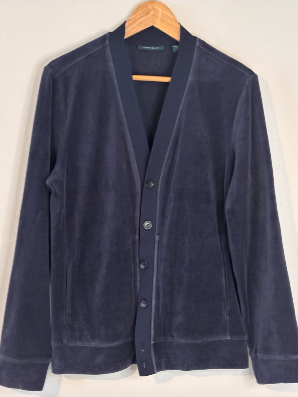 🌸 Perry Ellis Navy Cardigan Button Up Men’s Size Small